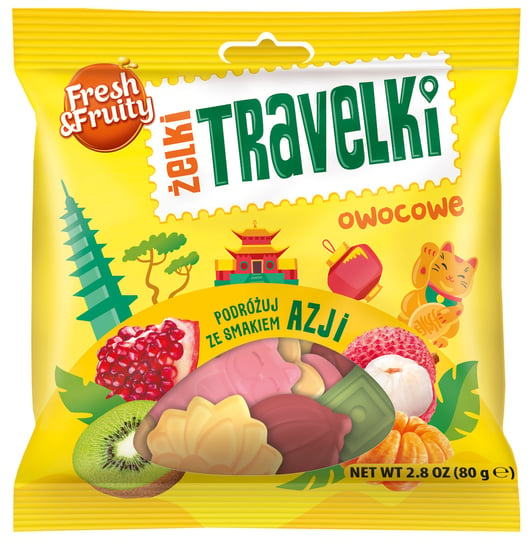 Żelki Travelki Smaki Azji Fresh&Fruity 80G Wawel