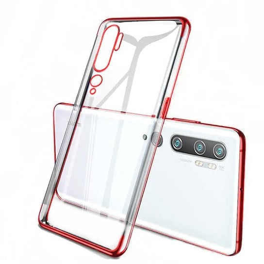 Żelowy pokrowiec etui z metaliczną ramką, Xiaomi Mi Note 10 / Mi Note 10 Pro / Mi CC9 Pro , czerwony Hurtel