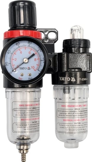 Zespół filtrujący, reduktor z manometrem oraz naolejacz YATO 2384, 1/4", 25 cm3 Yato