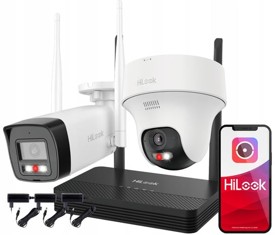 Zestaw 1 Kamera Tubowa I 1 Kamera Obrotowa Wifi 2Mpx Z Rejestratorem Nvs - Wifikit-Bt2-4Ch Hilook By Hikvision HiLook