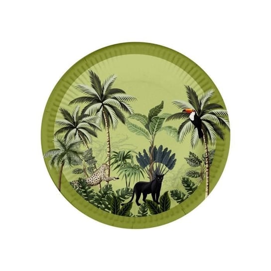 Zestaw 10 talerzy kartonowych 18 cm Gaj palmowy tukan Inna marka