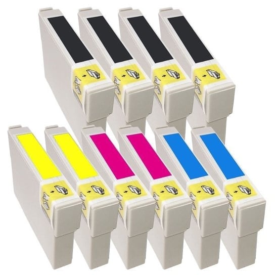 Zestaw 10x tusz do Epson T0711-T0714 XL SX100 SX110 SX105 SX415 DX8450 CMYK nowy zamiennik Epson