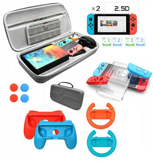 Zestaw 18w1 Akcesoria Do Konsoli Nintendo Switch / Dss-121 / Czerwono-niebieski Inny producent