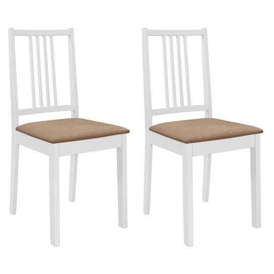 Zestaw 2 drewnianych krzeseł do jadalni, biały/kre Zakito