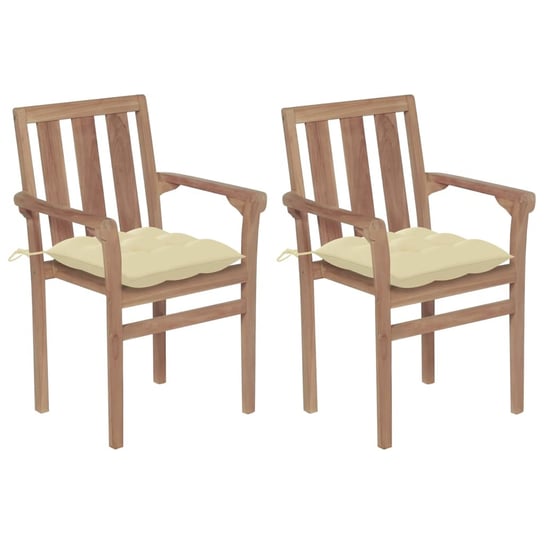 Zestaw 2 drewnianych krzeseł ogrodowych - Tek Inna marka