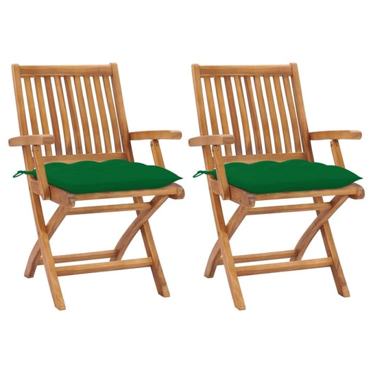 Zestaw 2 drewnianych krzeseł ogrodowych - tek, zie Inna marka