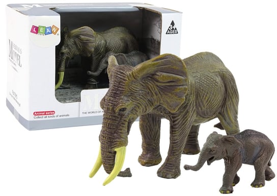 Zestaw 2 Figurek Słonie Słoń i Słoniątko Zwierzęta Świata Lean Toys