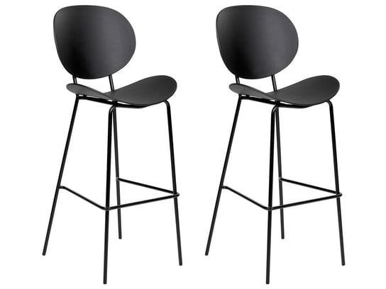 Zestaw 2 krzeseł barowych czarny SHONTO Beliani