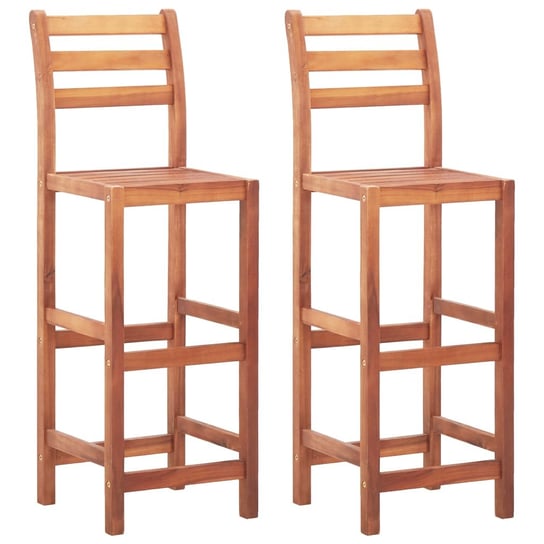 Zestaw 2 krzeseł barowych drewnianych, naturalne d Zakito