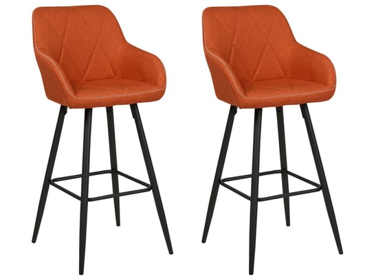 Zestaw 2 krzeseł barowych pomarańczowy DARIEN Beliani