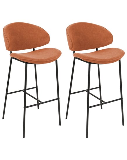 Zestaw 2 krzeseł barowych pomarańczowy KIANA Beliani