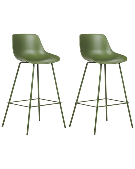 Zestaw 2 krzeseł barowych zielony EMMET Beliani