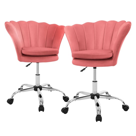 Zestaw 2 krzeseł biurowych krzesło obrotowe z kółkami biurko krzesło wysokość regulowana ML-DESIGN