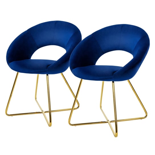 Zestaw 2 krzeseł do jadalni krzesła tapicerowane krzesła do salonu krzesła kuchenne aksamit ML-DESIGN