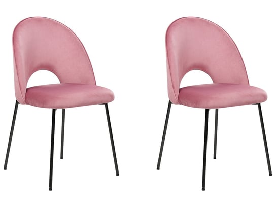 Zestaw 2 krzeseł do jadalni welurowy różowy COVELO Beliani