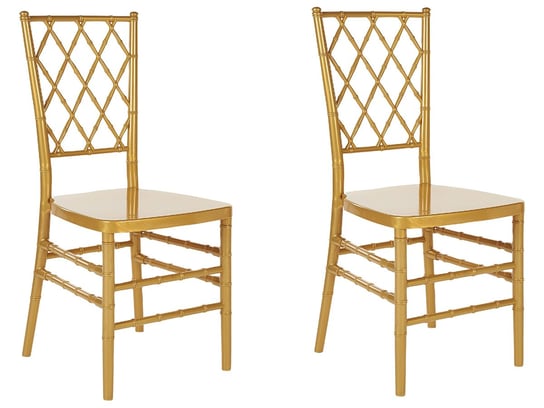 Zestaw 2 krzeseł do jadalni złoty CLARION Beliani