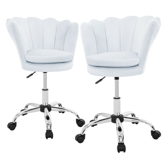 Zestaw 2 krzeseł Krzesło biurowe obrotowe na kółkach Krzesło do biurka z regulacją wysokości ML-DESIGN