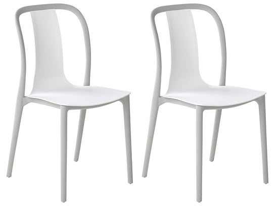 Zestaw 2 krzeseł ogrodowych biało-szary SPEZIA Beliani