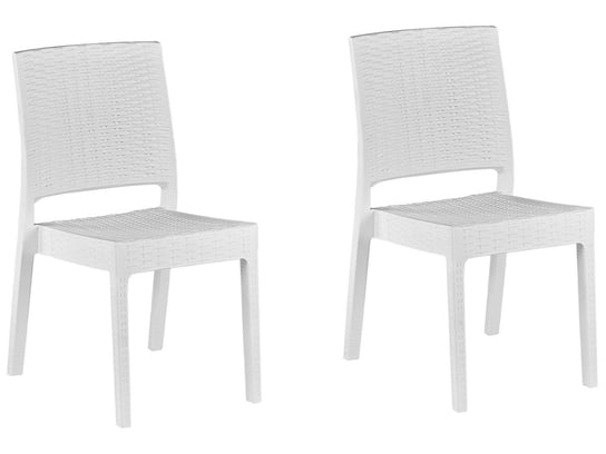 Zestaw 2 krzeseł ogrodowych biały FOSSANO Beliani