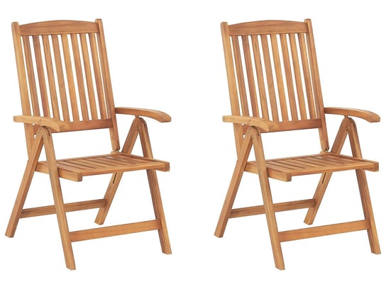 Zestaw 2 krzeseł ogrodowych drewniany jasny JAVA Beliani