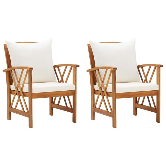 Zestaw 2 krzeseł ogrodowych drewnianych akacjowych Inna marka