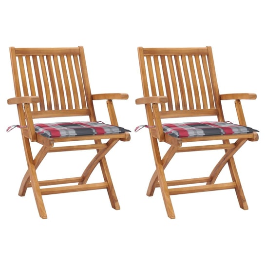 Zestaw 2 krzeseł ogrodowych drewnianych, tekowe, s Inna marka
