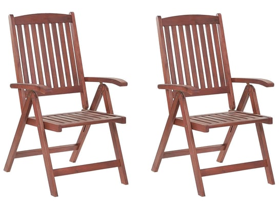 Zestaw 2 krzeseł ogrodowych drewnianych TOSCANA Beliani
