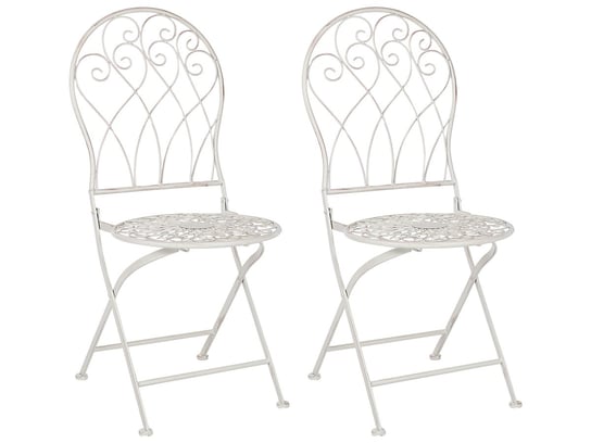 Zestaw 2 krzeseł ogrodowych metalowy biały STIFFE Beliani