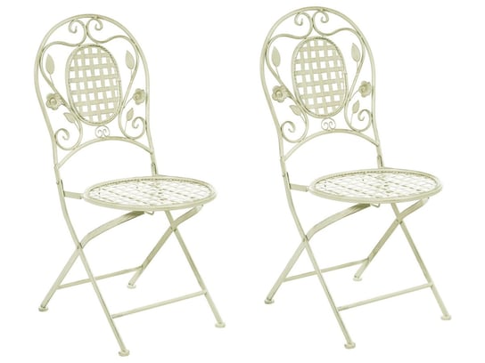 Zestaw 2 krzeseł ogrodowych metalowy zielony BIVIO Beliani