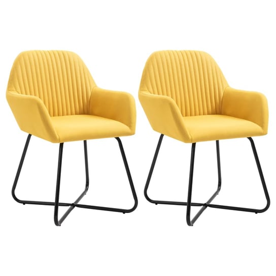 Zestaw 2 krzeseł żółty 61x61x84 cm - Tkanina &amp; Inna marka