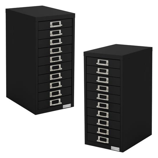 Zestaw 2 metalowych szafek na dokumenty Stalowa szafka biurowa z 10 szufladami Czarny ML-DESIGN