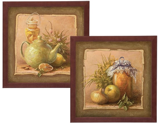 Zestaw 2 obrazów w drewnianej ramie, 30x30 cm- Seria kuchenna POSTERGALERIA