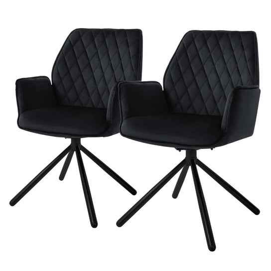 Zestaw 2 obrotowych krzeseł do jadalni krzesło do jadalni fotel 180 ° obrotowe aksamitne krzesło do salonu ML-DESIGN