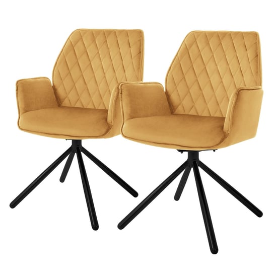 Zestaw 2 obrotowych krzeseł do jadalni krzesło do jadalni krzesło 180 ° obrotowe aksamitne krzesło do salonu ML-DESIGN