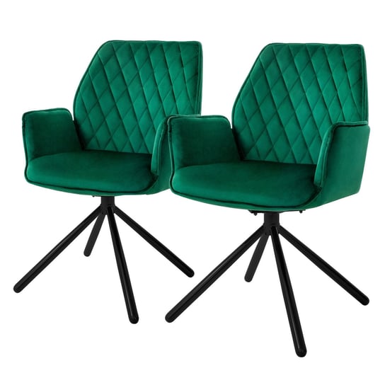 Zestaw 2 obrotowych krzeseł do jadalni krzesło fotel 180 ° obrotowe aksamitne krzesło do salonu ML-DESIGN