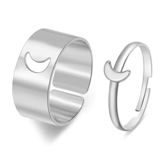 Zestaw 2 pierścionków - obrączki księżyc - srebrne Inna marka