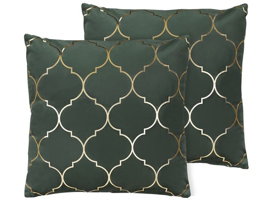 Zestaw 2 poduszek dekoracyjnych marokańska koniczyna 45 x 45 cm zielony ALYSSUM Beliani