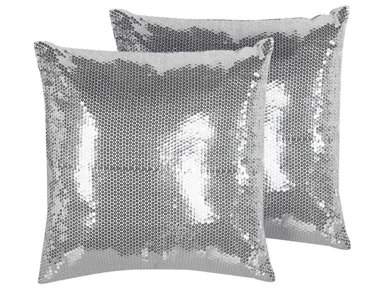Zestaw 2 poduszek dekoracyjnych w cekiny 45 x 45 cm srebrny ASTER Beliani