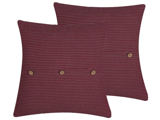 Zestaw 2 poduszek dekoracyjnych w paski 45 x 45 cm czerwony CAMPANULA Beliani