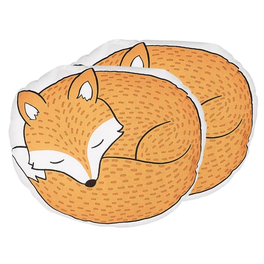 Zestaw 2 poduszek dla dzieci lis 50 x 40 cm pomarańczowy DHANBAD Beliani