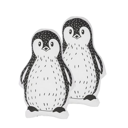 Zestaw 2 poduszek dla dzieci pingwin 32 x 48 cm biało-czarna HAJDARABAD Beliani