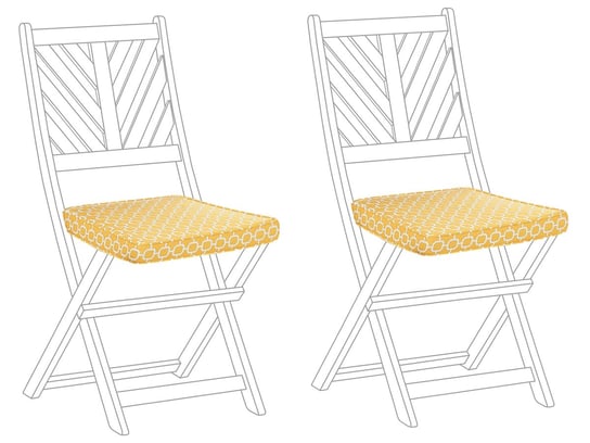 Zestaw 2 poduszek na krzesła ogrodowe geometryczny wzór żółty TERNI Beliani