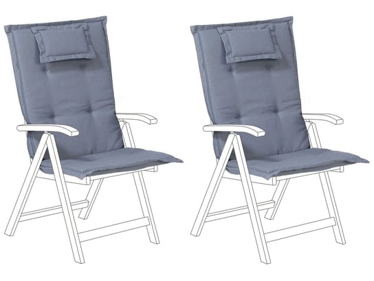 Zestaw 2 poduszek na krzesła ogrodowe niebieski TOSCANA Beliani