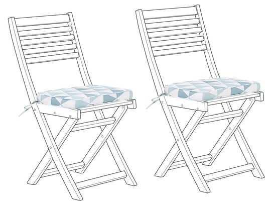 Zestaw 2 poduszek na krzesło ogrodowe w trójkąty niebieskie FIJI Beliani