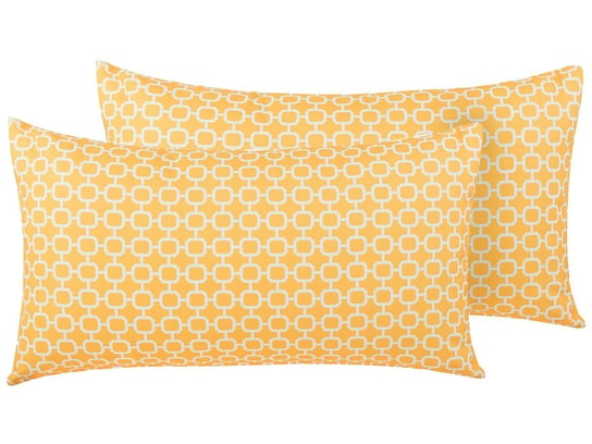 Zestaw 2 poduszek ogrodowych w geometryczny wzór 40 x 70 cm żółty Beliani