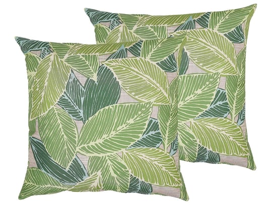 Zestaw 2 poduszek ogrodowych w liście 45 x 45 cm zielony VARKOS Beliani