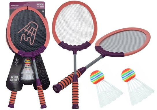 Zestaw 2 Rakietek Do Gry W Badmintona Paletki 2 Lotki Badminton Różowy Lean Toys