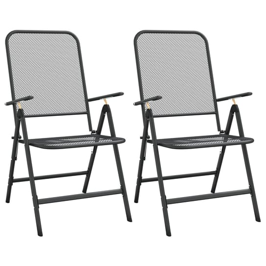 Zestaw 2 składanych krzeseł ogrodowych, antracyt, Inna marka