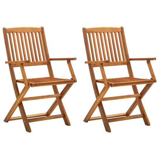 Zestaw 2 składanych krzeseł ogrodowych - drewno ak Inna marka