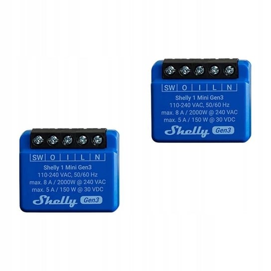 Zestaw 2 Sterowników Shelly 1 Mini Gen3 WiFi/Bluetooth Shelly